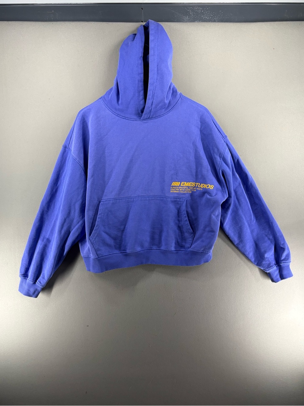 Eme Studios Hoodie Women Oversized Size XS Blue Embroidered Grateful For Myroots